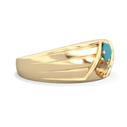 Turquoise Men's Streamline 14K Yellow Gold ring R0460