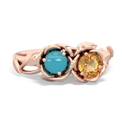 Turquoise Rose Garden 14K Rose Gold ring R5510