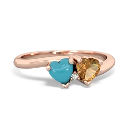 Turquoise Sweethearts 14K Rose Gold ring R5260