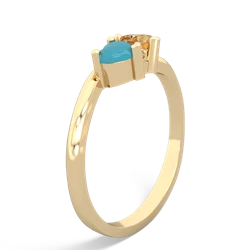 Turquoise Sweethearts 14K Yellow Gold ring R5260