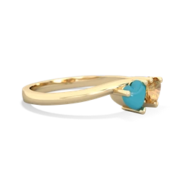 Turquoise Sweethearts 14K Yellow Gold ring R5260