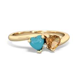 Turquoise Sweethearts 14K Yellow Gold ring R5260