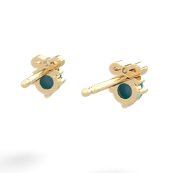 Turquoise Diamond Bows 14K Yellow Gold earrings E7002