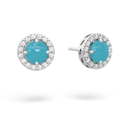 Turquoise Halo 14K White Gold earrings E5320