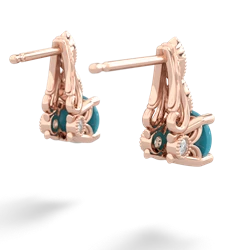 Turquoise Antique Elegance 14K Rose Gold earrings E3100