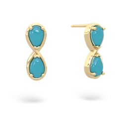 Turquoise Infinity 14K Yellow Gold earrings E5050