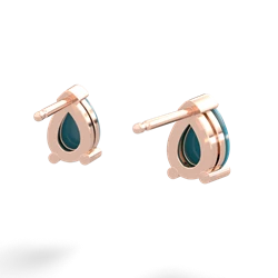 Turquoise Teardrop Stud 14K Rose Gold earrings E1793