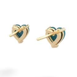 Turquoise 6Mm Heart Stud 14K Yellow Gold earrings E1862