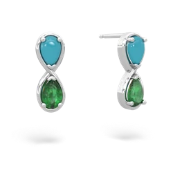 Turquoise Infinity 14K White Gold earrings E5050