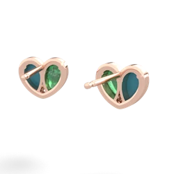 Turquoise 'Our Heart' 14K Rose Gold earrings E5072