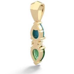 Turquoise Bowtie Drop 14K Yellow Gold pendant P0865