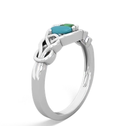 Turquoise Celtic Love Knot 14K White Gold ring R5420