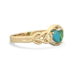 Turquoise Celtic Love Knot 14K Yellow Gold ring R5420