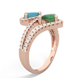 Turquoise Diamond Dazzler 14K Rose Gold ring R3000