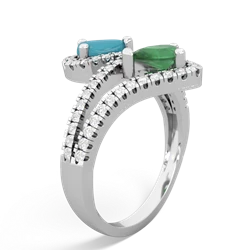 Turquoise Diamond Dazzler 14K White Gold ring R3000