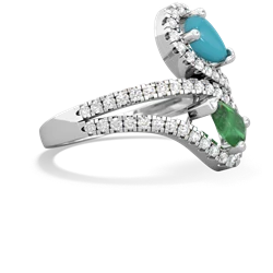 Turquoise Diamond Dazzler 14K White Gold ring R3000