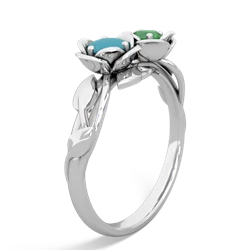 Turquoise Rose Garden 14K White Gold ring R5510