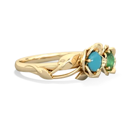 Turquoise Rose Garden 14K Yellow Gold ring R5510