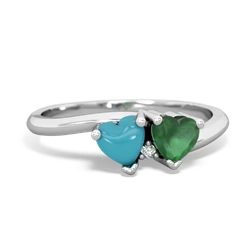 Turquoise Sweethearts 14K White Gold ring R5260