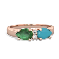 Turquoise Pear Bowtie 14K Rose Gold ring R0865