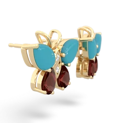 Turquoise Butterfly 14K Yellow Gold earrings E2215