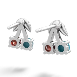 Turquoise Sweet Cherries 14K White Gold earrings E7001