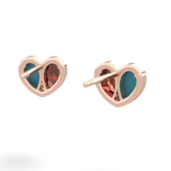 Turquoise 'Our Heart' 14K Rose Gold earrings E5072