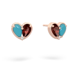 Turquoise 'Our Heart' 14K Rose Gold earrings E5072