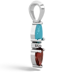 Turquoise Bowtie Drop 14K White Gold pendant P0865
