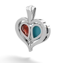 Turquoise Two Become One 14K White Gold pendant P5330