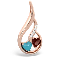 Turquoise Keepsake Curves 14K Rose Gold pendant P5450