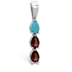 Turquoise Dew Drops 14K White Gold pendant P2251