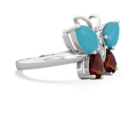 Turquoise Butterfly 14K White Gold ring R2215