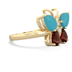 Turquoise Butterfly 14K Yellow Gold ring R2215