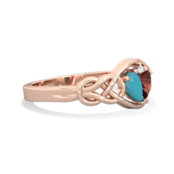 Turquoise Celtic Love Knot 14K Rose Gold ring R5420