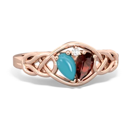 Turquoise Celtic Love Knot 14K Rose Gold ring R5420