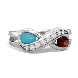 Turquoise Diamond Infinity 14K White Gold ring R5390