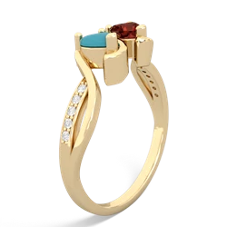 Turquoise Side By Side 14K Yellow Gold ring R3090