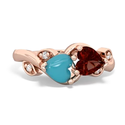 Turquoise Floral Elegance 14K Rose Gold ring R5790