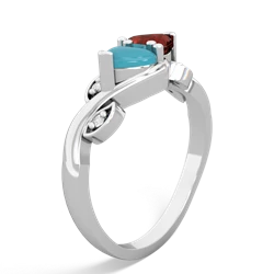 Turquoise Floral Elegance 14K White Gold ring R5790