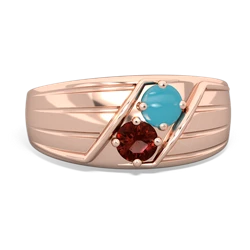 Turquoise Men's Streamline 14K Rose Gold ring R0460