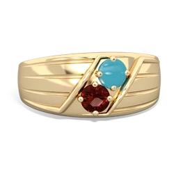 Turquoise Men's Streamline 14K Yellow Gold ring R0460