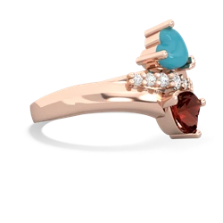 Turquoise Heart To Heart 14K Rose Gold ring R2064