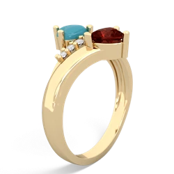 Turquoise Heart To Heart 14K Yellow Gold ring R2064