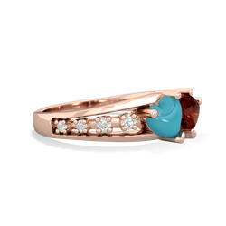 Turquoise Heart To Heart 14K Rose Gold ring R3342