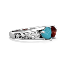 Turquoise Heart To Heart 14K White Gold ring R3342