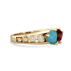 Turquoise Heart To Heart 14K Yellow Gold ring R3342