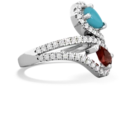 Turquoise Diamond Dazzler 14K White Gold ring R3000