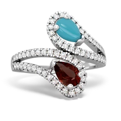 Turquoise Diamond Dazzler 14K White Gold ring R3000