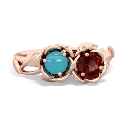 Turquoise Rose Garden 14K Rose Gold ring R5510